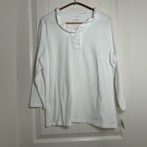 Talbots Women's White Long Sleeve Top. Size Large.